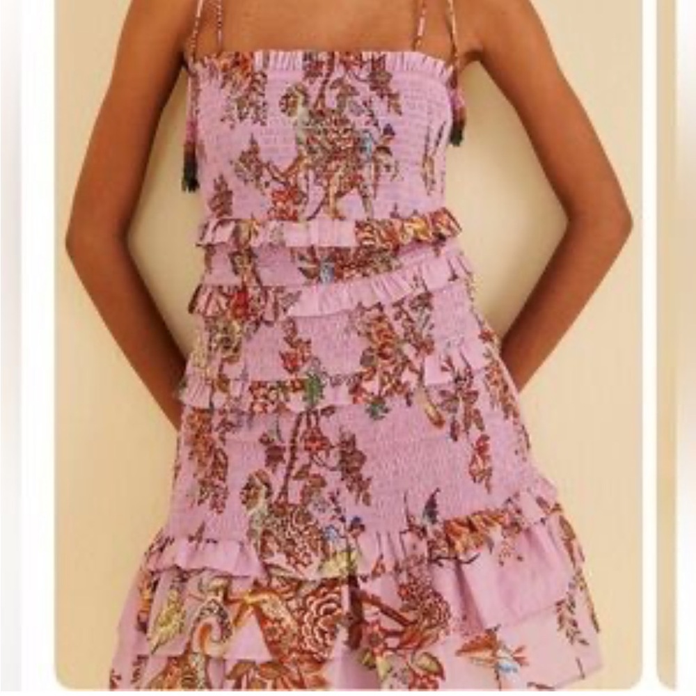 Farm Rio Tiered Purple Dress monkey lilac - Picture 2 of 7